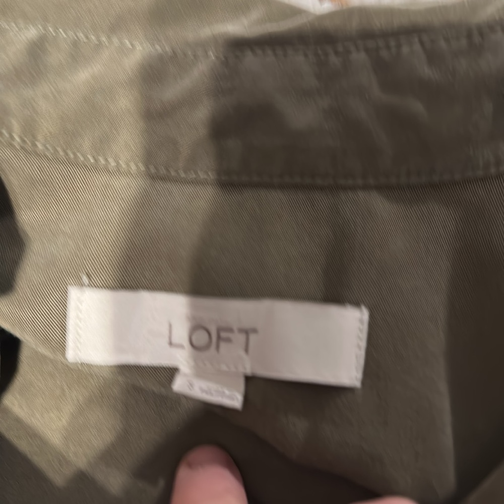 The Loft Olive Green Rounded Side Splits Hem With… - image 5